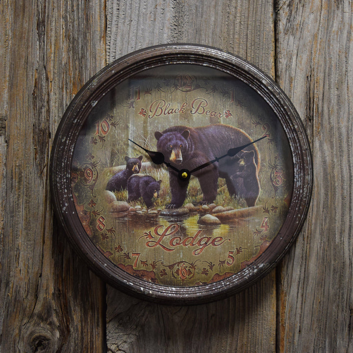 Clock 15-inch - Black Bear Lodge