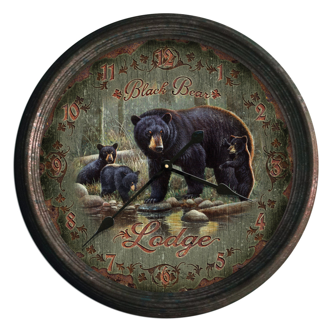 Clock 15-inch - Black Bear Lodge