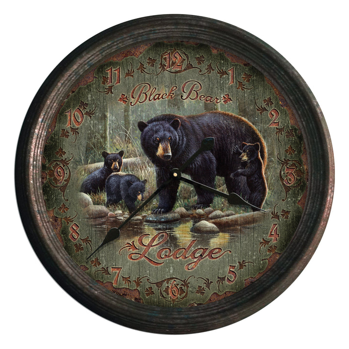 Clock 15-inch - Black Bear Lodge