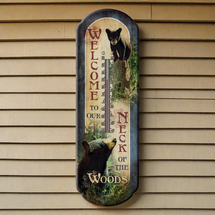 Tin Thermometer - Bear Welcome