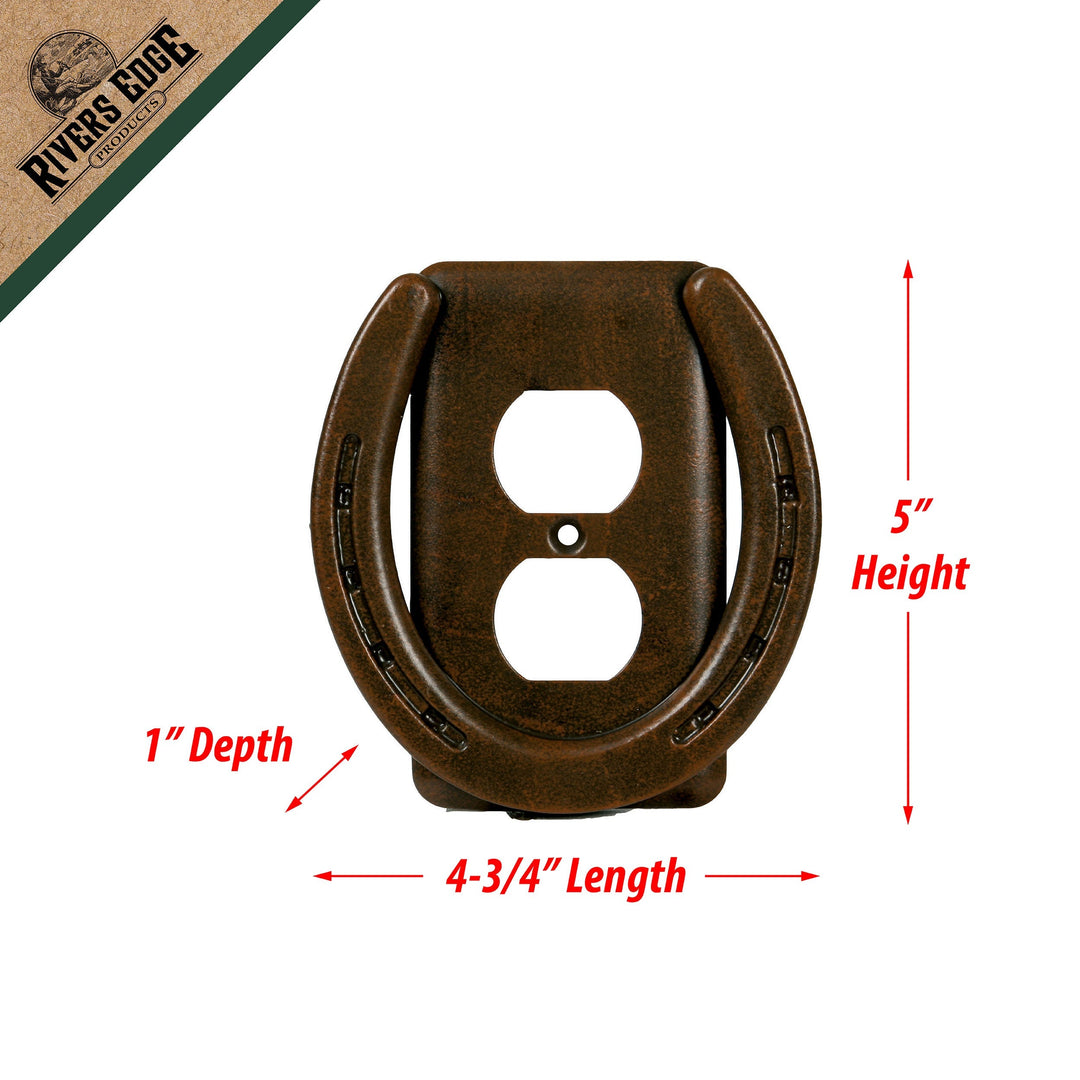 Electrical Cover Plate Receptacle Single - Horse Shoe