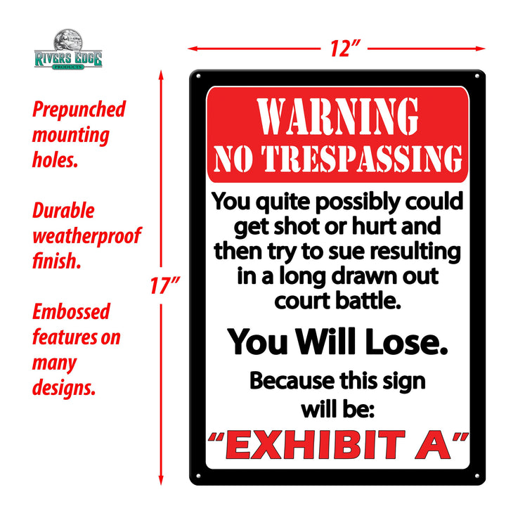 Metal Tin Signs, Funny, Vintage, Personalized 12-Inch x 17-Inch - Exhibit A