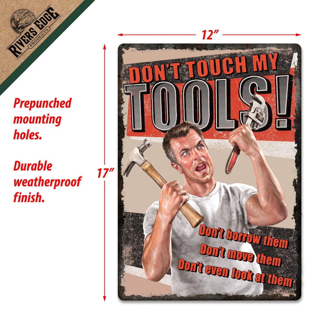 Metal Tin Signs, Funny, Vintage, Personalized 12-Inch x 17-Inch - Tool Rules