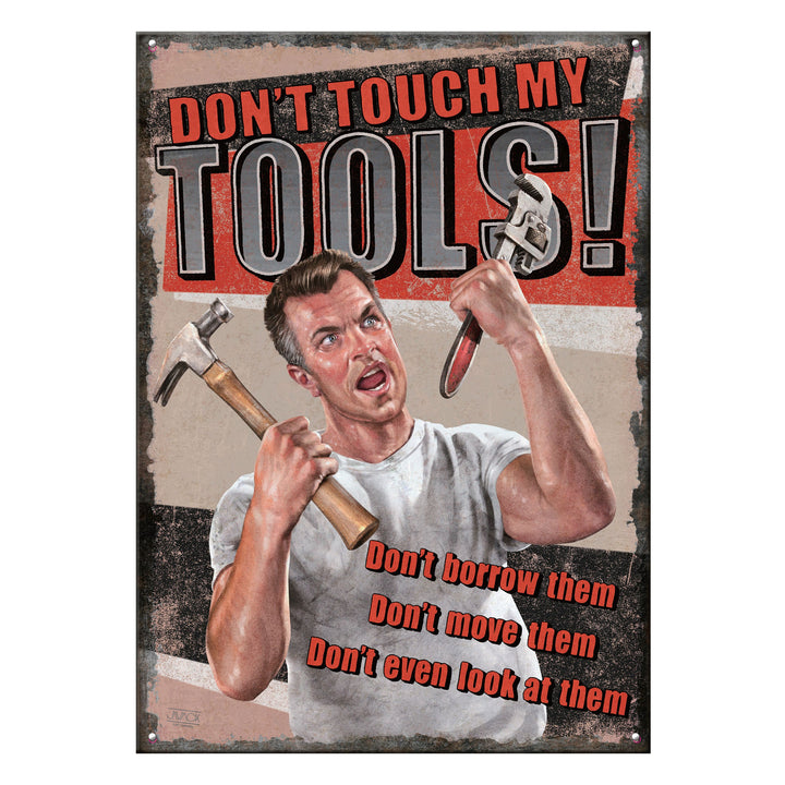 Metal Tin Signs, Funny, Vintage, Personalized 12-Inch x 17-Inch - Tool Rules