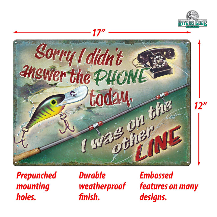 Metal Tin Signs, Funny, Vintage, Personalized 12-Inch x 17-Inch - On The Other Line