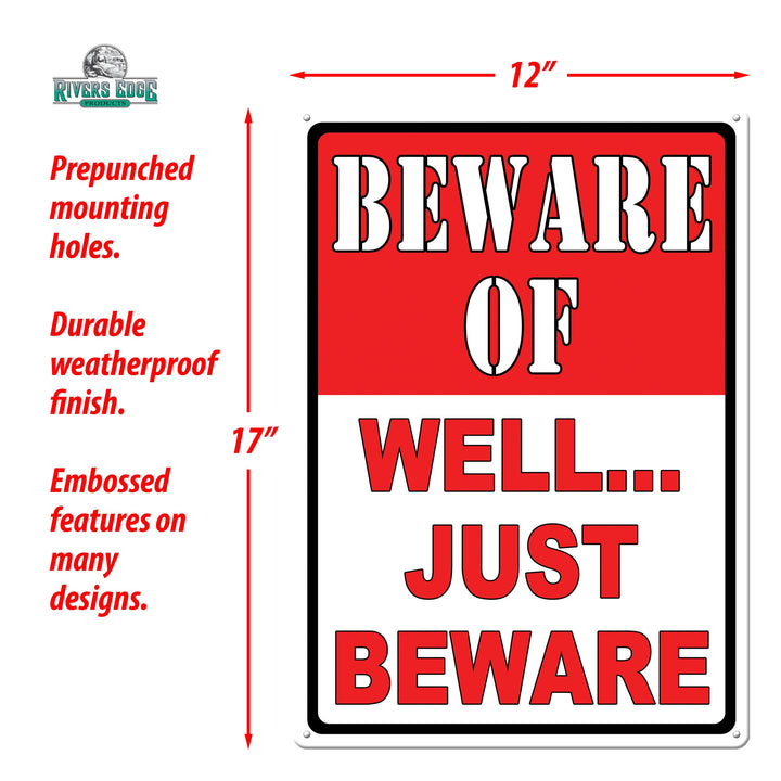 Metal Tin Signs, Funny, Vintage, Personalized 12-Inch x 17-Inch - Beware-Well