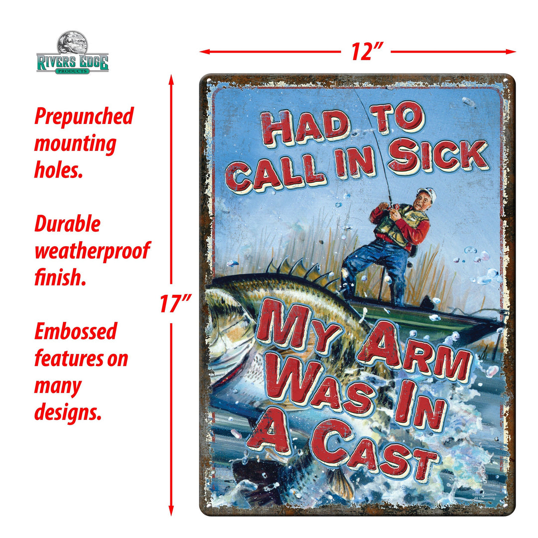 Metal Tin Signs, Funny, Vintage, Personalized 12-Inch x 17-Inch - My Arms in a Cast