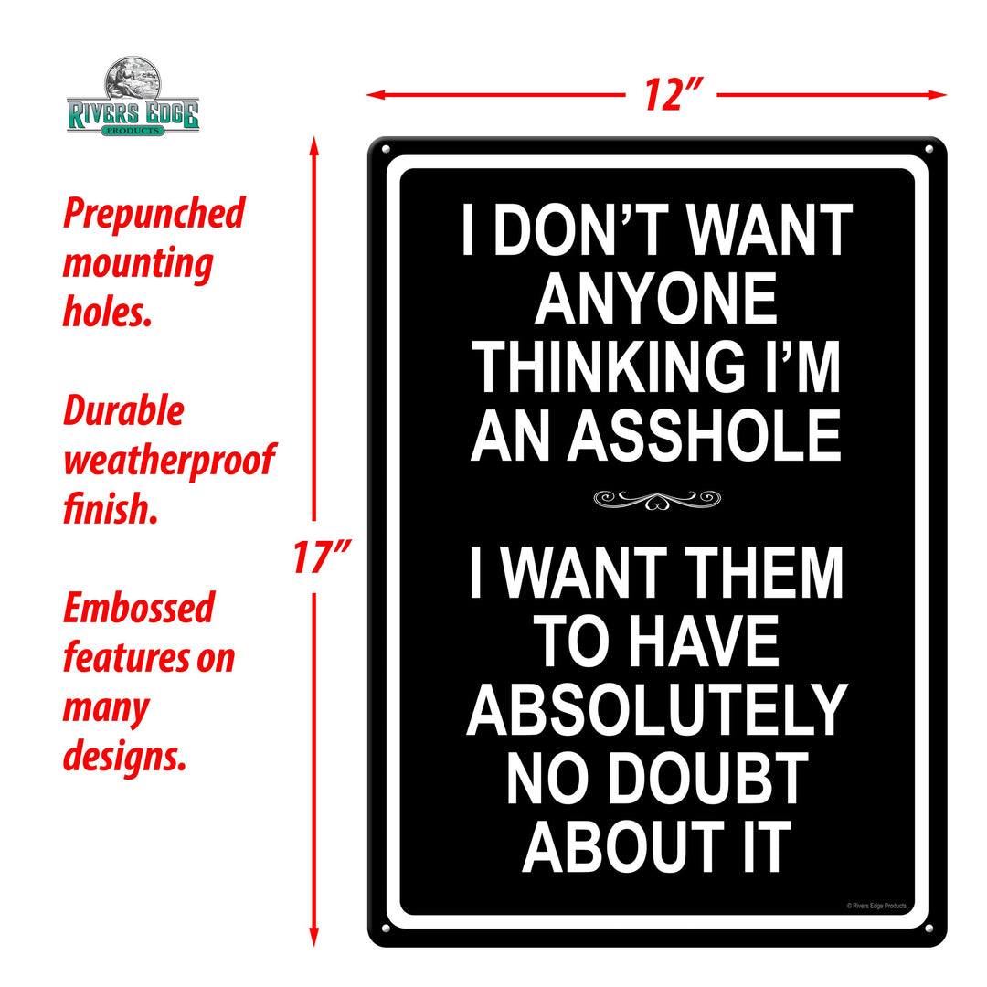 Metal Tin Signs, Funny, Vintage, Personalized 12-Inch x 17-Inch - A-Hole