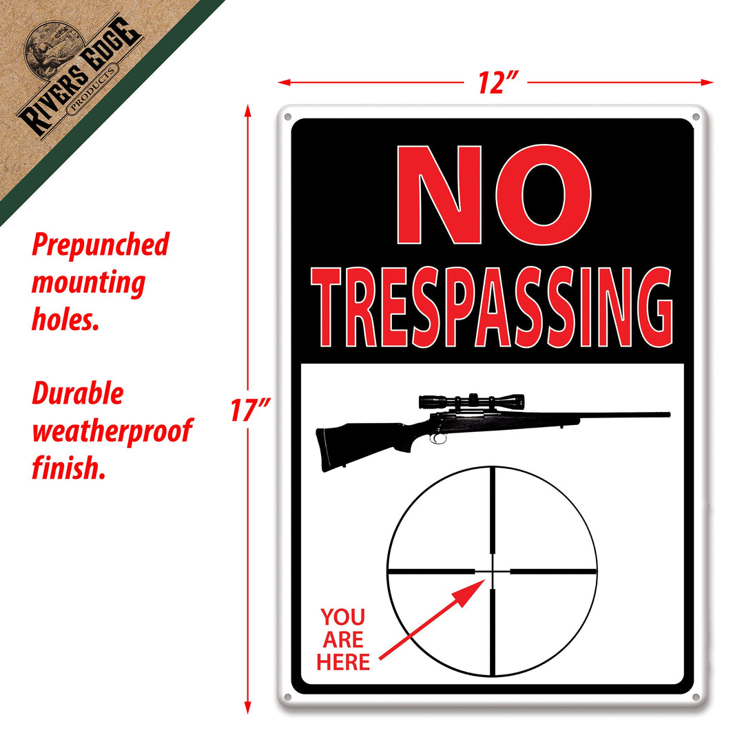 Metal Tin Signs, Funny, Vintage, Personalized 12-Inch x 17-Inch - No Trespassing