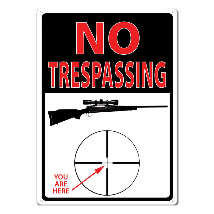 Metal Tin Signs, Funny, Vintage, Personalized 12-Inch x 17-Inch - No Trespassing