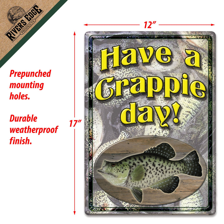 Metal Tin Signs, Funny, Vintage, Personalized 12-Inch x 17-Inch - Crappie