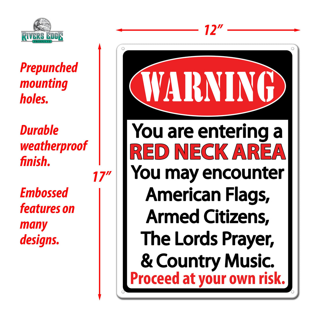 Metal Tin Signs, Funny, Vintage, Personalized 12-Inch x 17-Inch - Red Neck