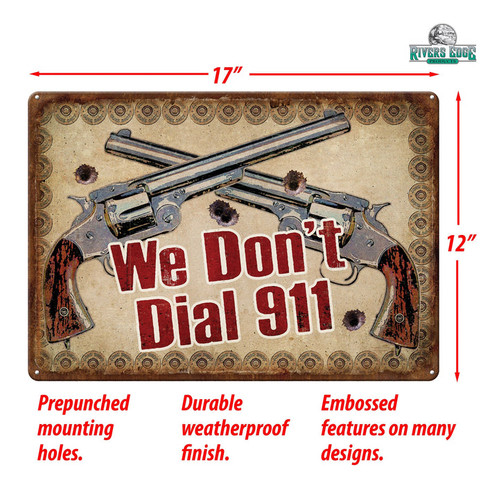 Metal Tin Signs, Funny, Vintage, Personalized 12-Inch x 17-Inch - Dial 911