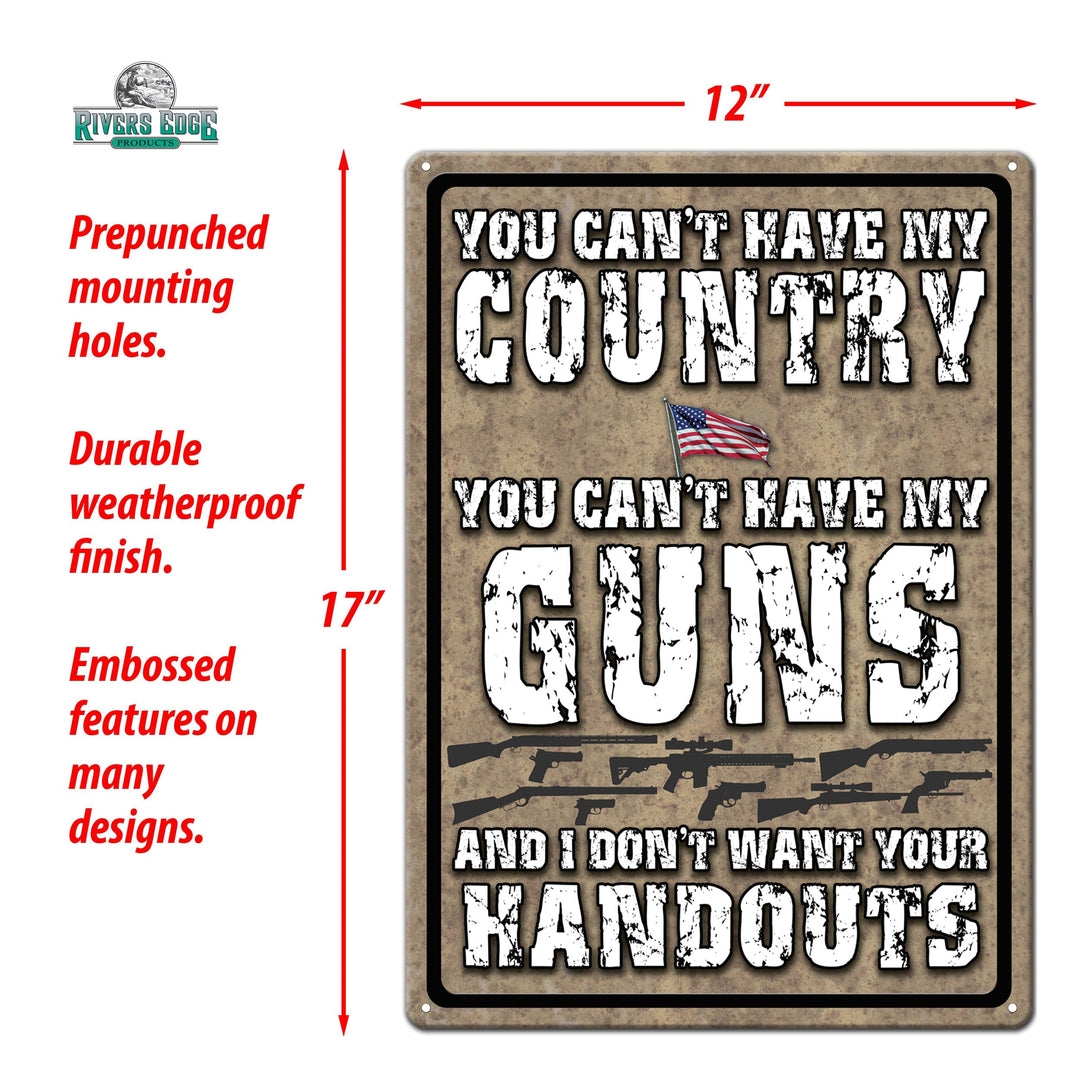 Metal Tin Signs, Funny, Vintage, Personalized 12-Inch x 17-Inch - My Country