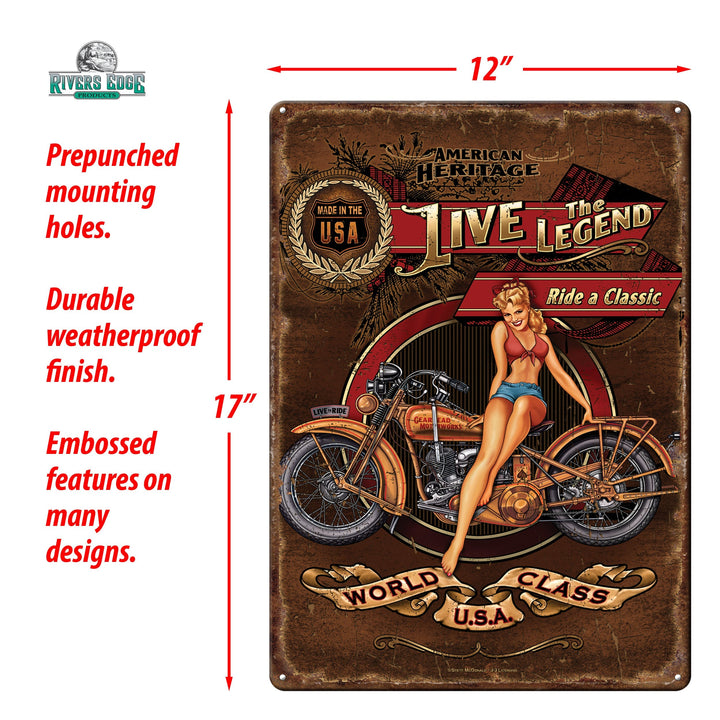 Metal Tin Signs, Funny, Vintage, Personalized 12-Inch x 17-Inch - Live the Legend