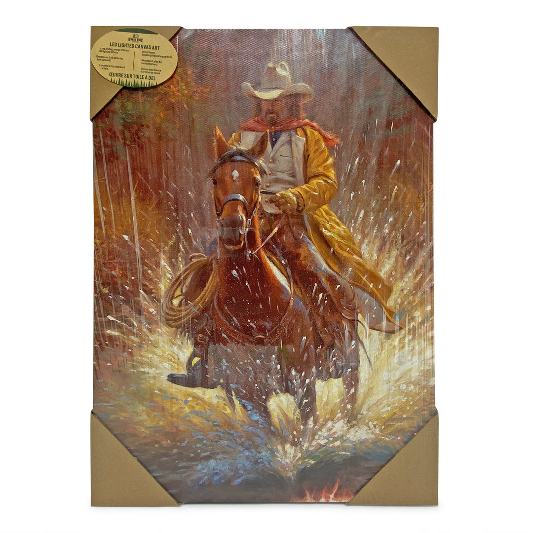 LED Art 16-inches by 12-inches - Cowboy