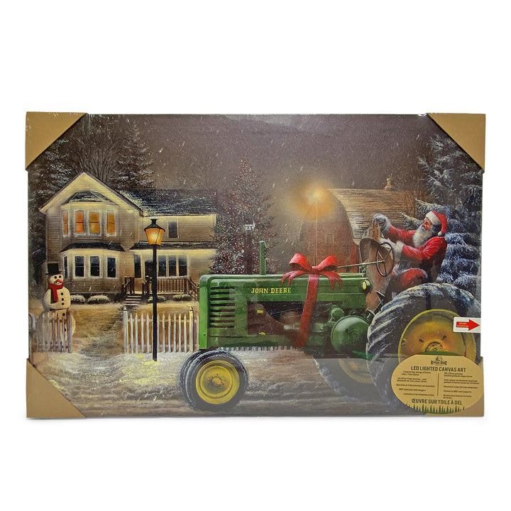 LED Art 24-inches by 16-inches - Santa/Tractor