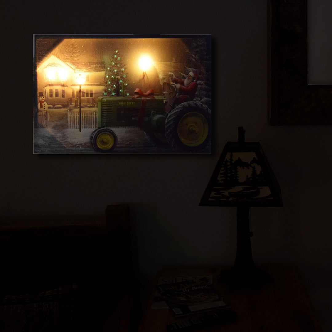 LED Art 24-inches by 16-inches - Santa/Tractor