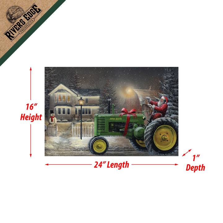 LED Art 24-inches by 16-inches - Santa/Tractor