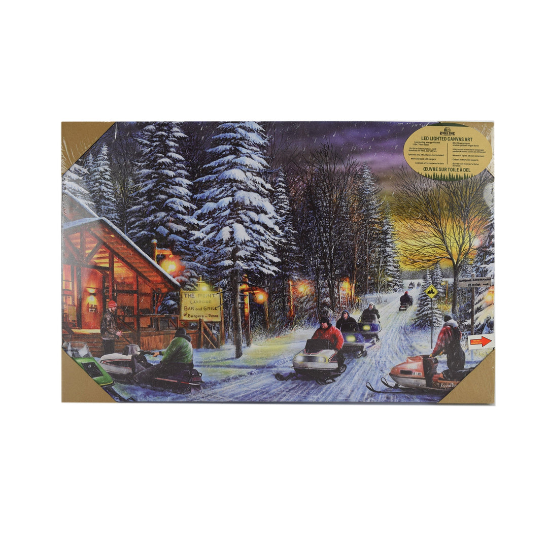 LED Art 24-inches by 16-inches - Art-Snowmobiles