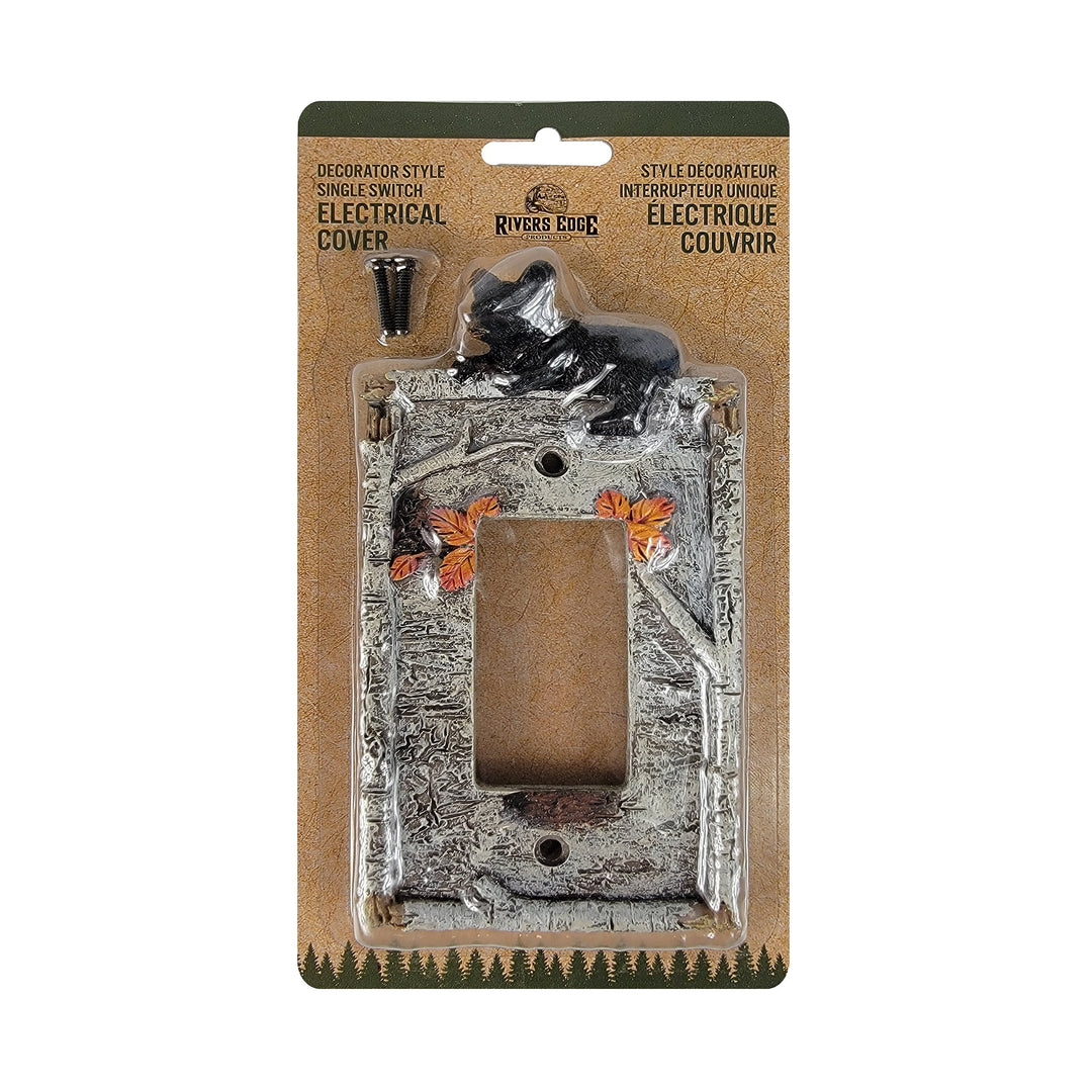 Electrical Cover Plate Decorator Style Single - Birch Bear