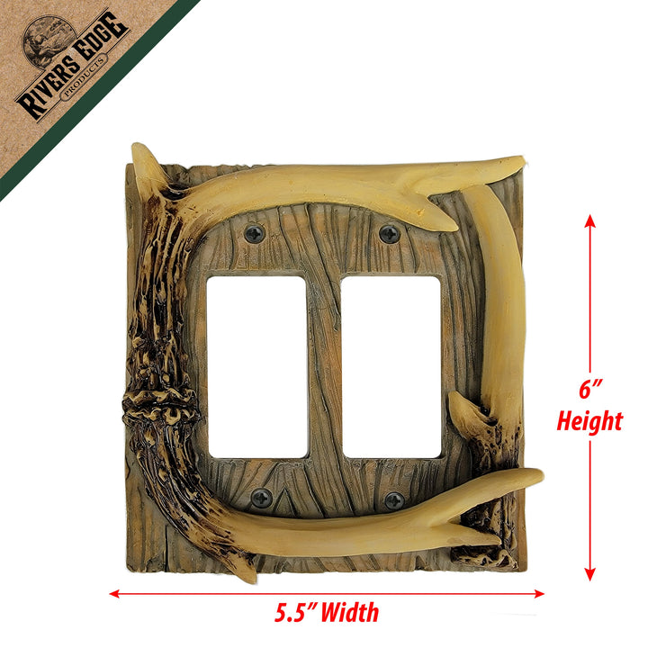 Electrical Cover Plate Decorator Style Double - Antler