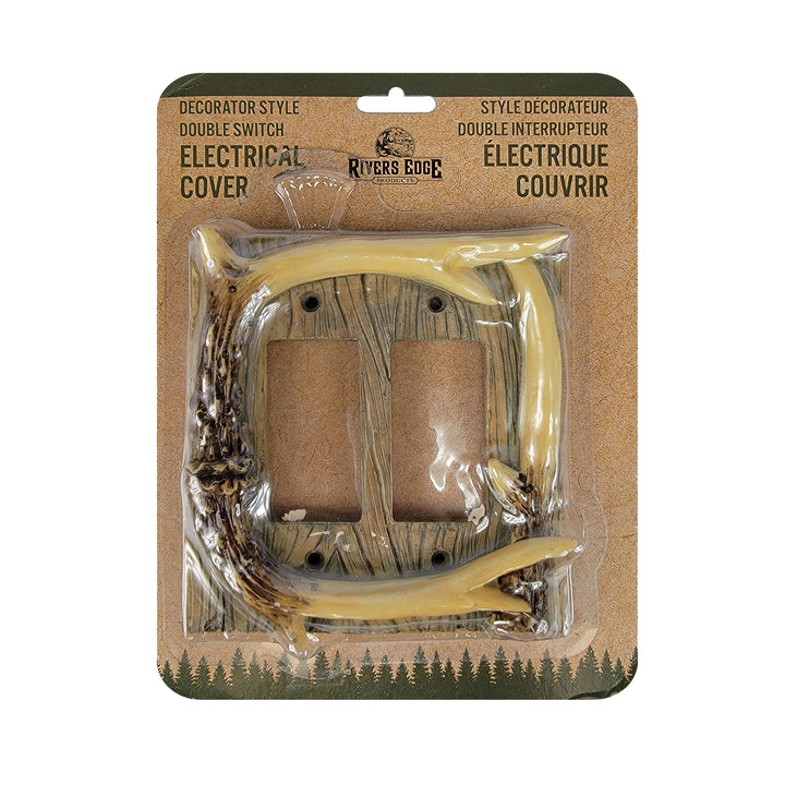 Electrical Cover Plate Decorator Style Double - Antler