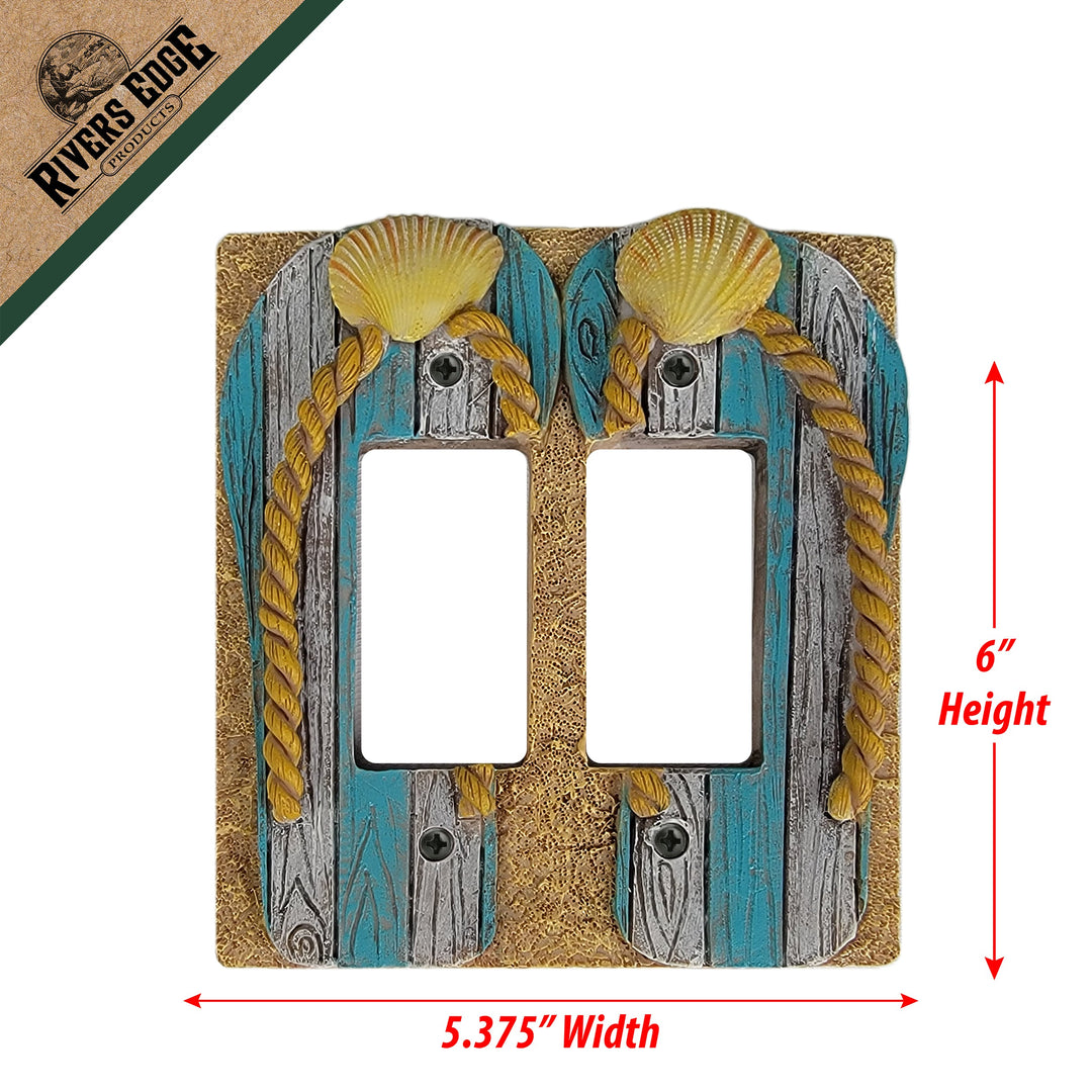 Electrical Cover Plate Decorator Style Double - Beach