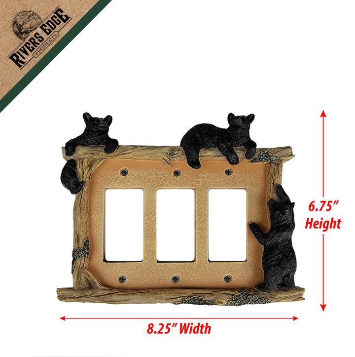 Electrical Cover Plate Decorator Style Triple - Bear