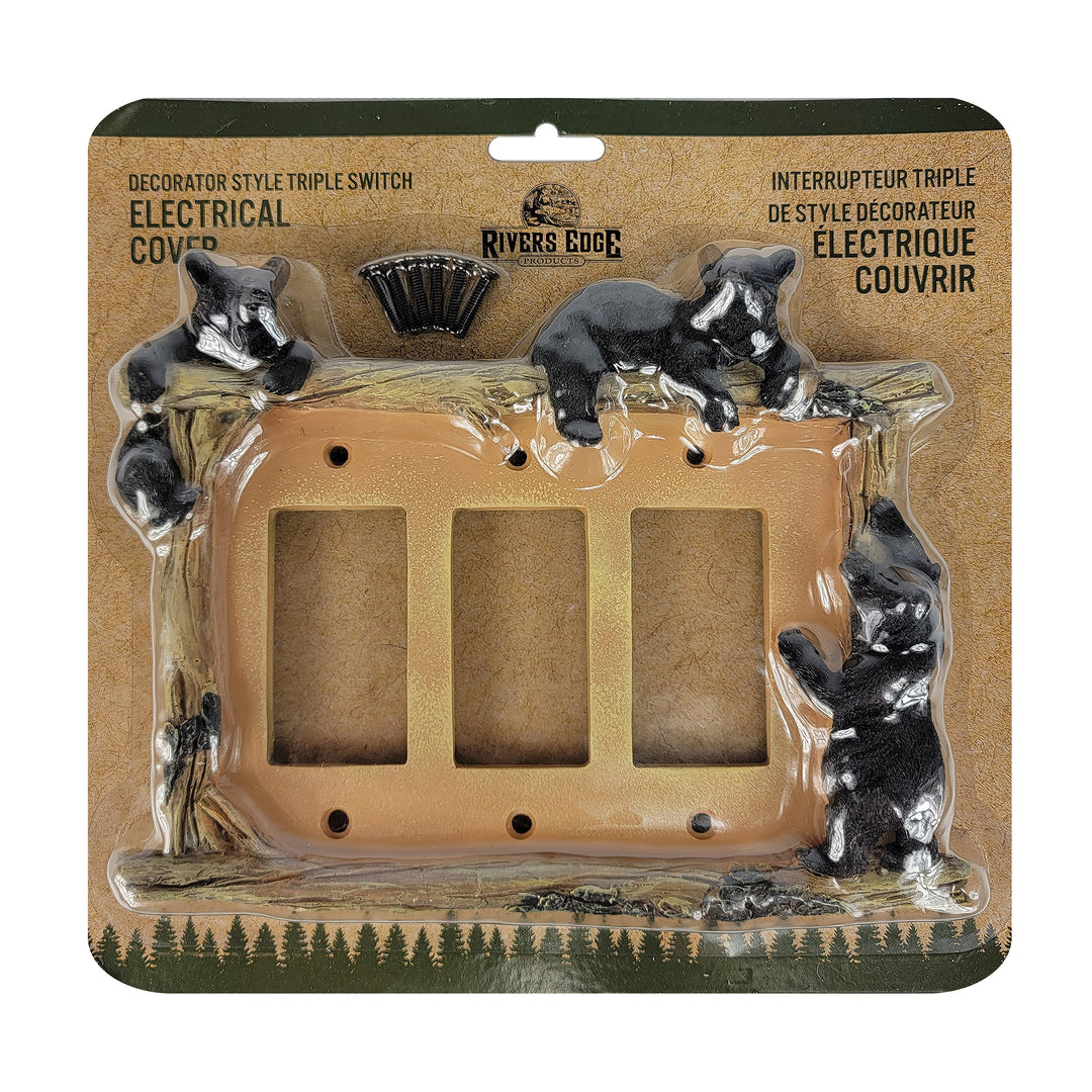 Electrical Cover Plate Decorator Style Triple - Bear