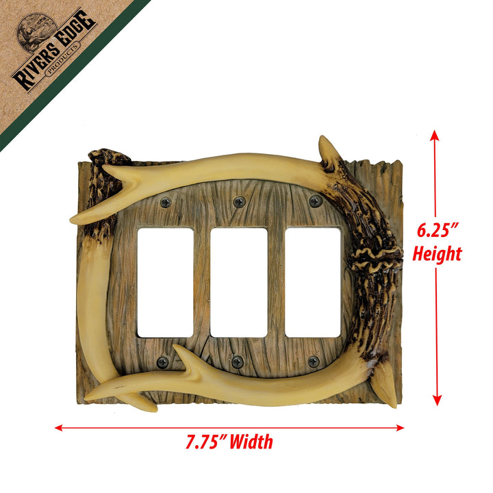 Electrical Cover Plate Decorator Style Triple - Antler