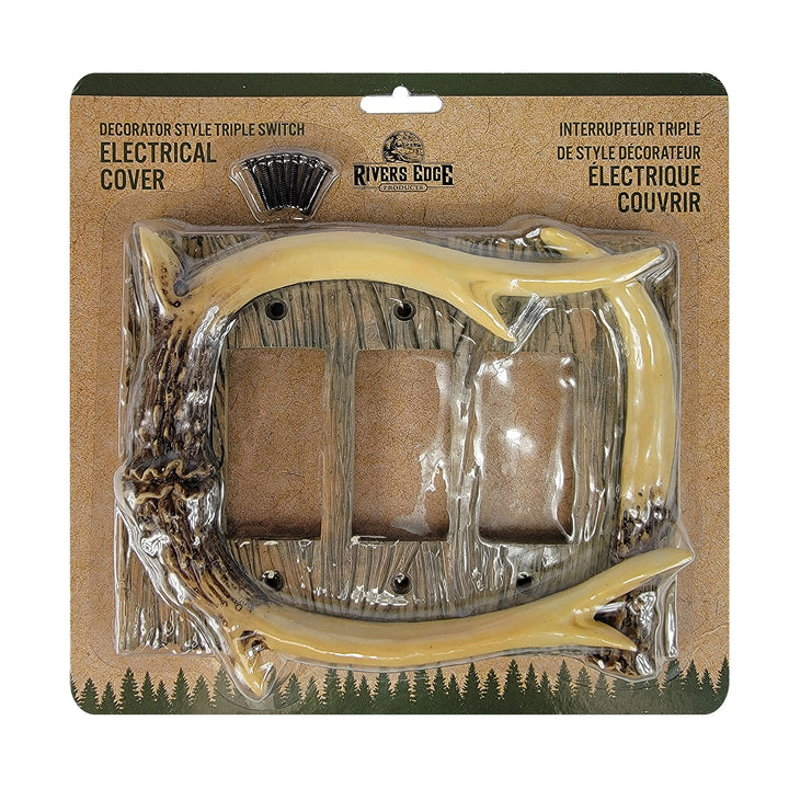 Electrical Cover Plate Decorator Style Triple - Antler