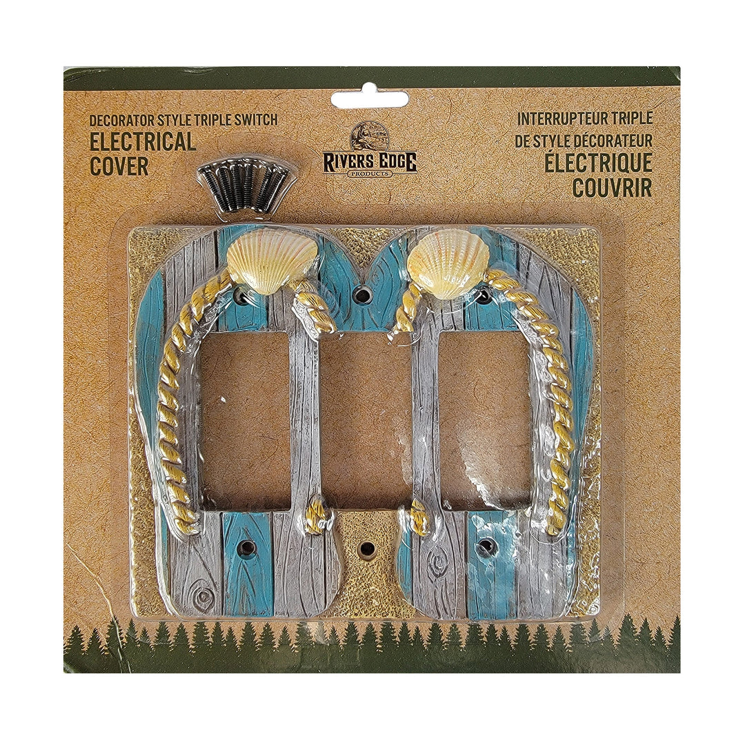 Electrical Cover Plate Decorator Style Triple - Beach