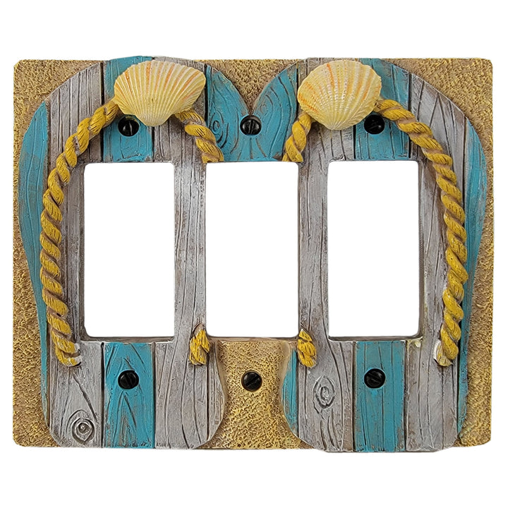 Electrical Cover Plate Decorator Style Triple - Beach