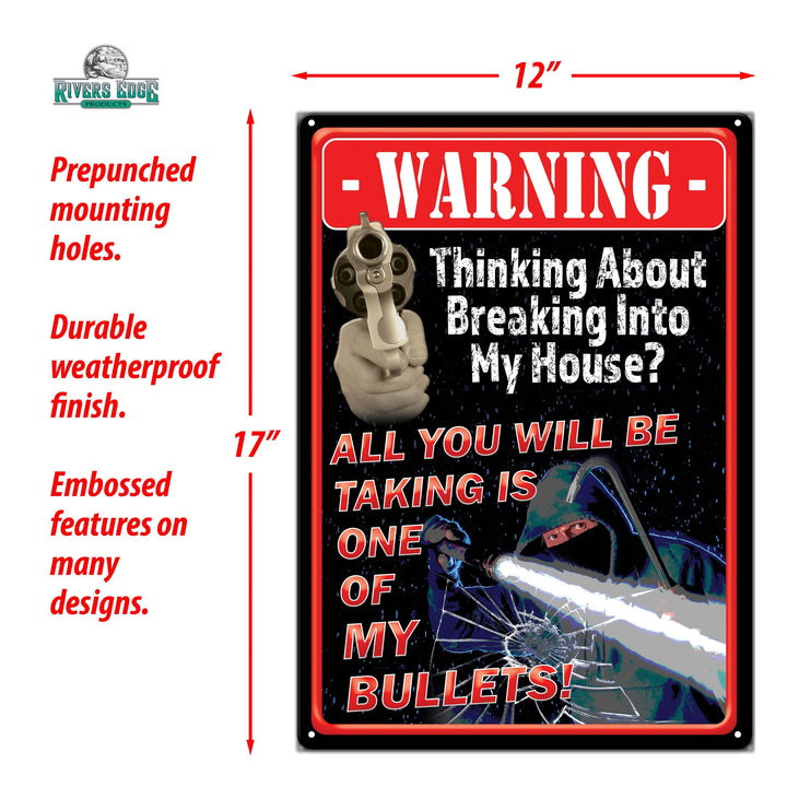 Metal Tin Signs, Funny, Vintage, Personalized 12-Inch x 17-Inch - Take A Bullet