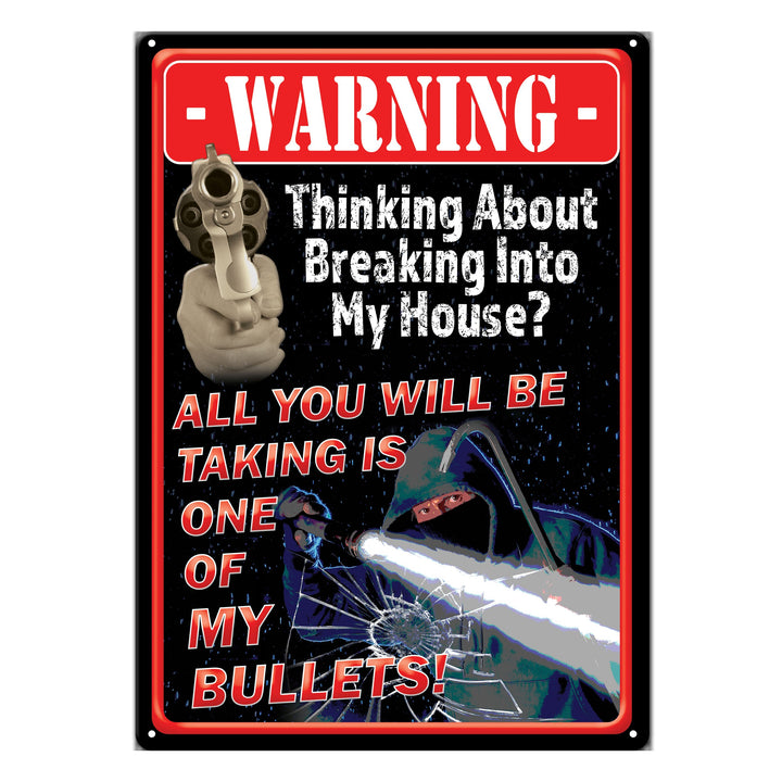 Metal Tin Signs, Funny, Vintage, Personalized 12-Inch x 17-Inch - Take A Bullet