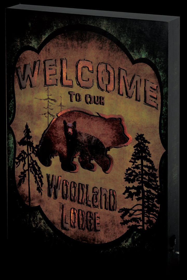 Wall Sign LED - Bear Woodland Lodge