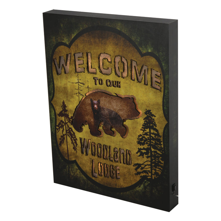 Wall Sign LED - Bear Woodland Lodge