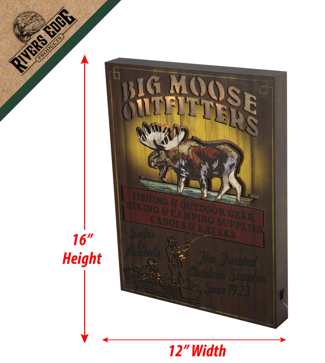 Wall Sign LED - Moose Outfitter