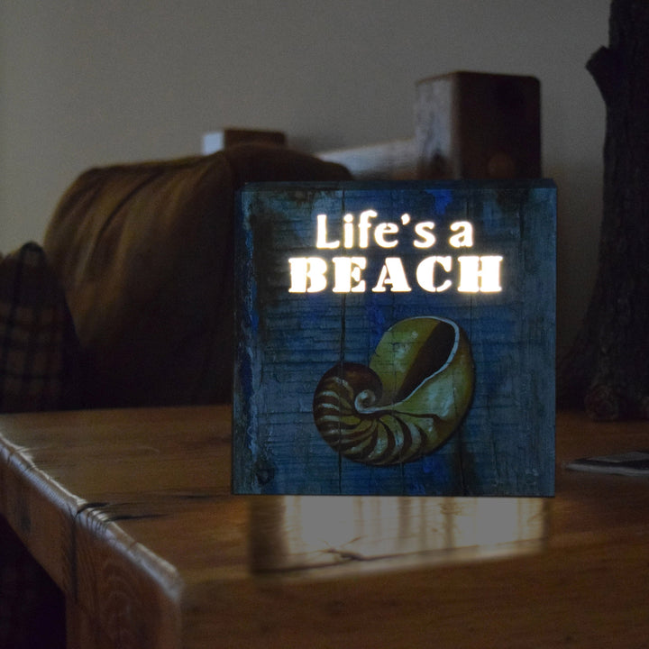 LED Box 6in x 6in - Life's a Beach