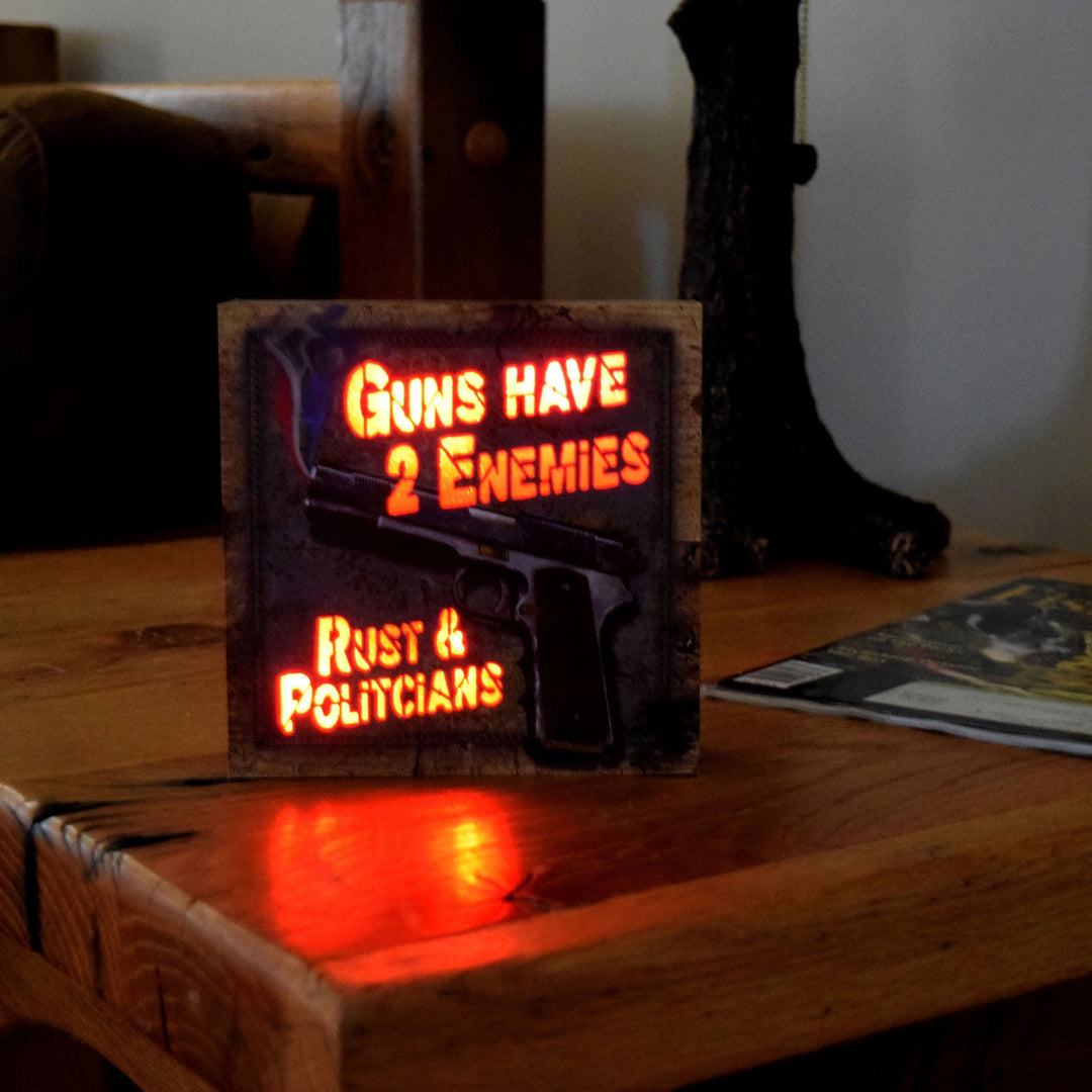 LED Box 6in x 6in - Rust & Politicians