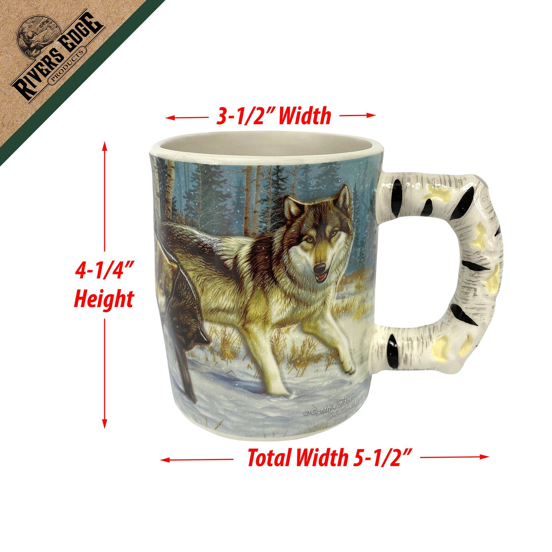 Ceramic Mug 3D 15oz - Wolf Scene