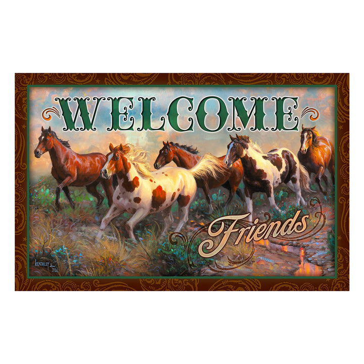 Door Mat Rubber 26-inches by 17-inches - Welcome Horse