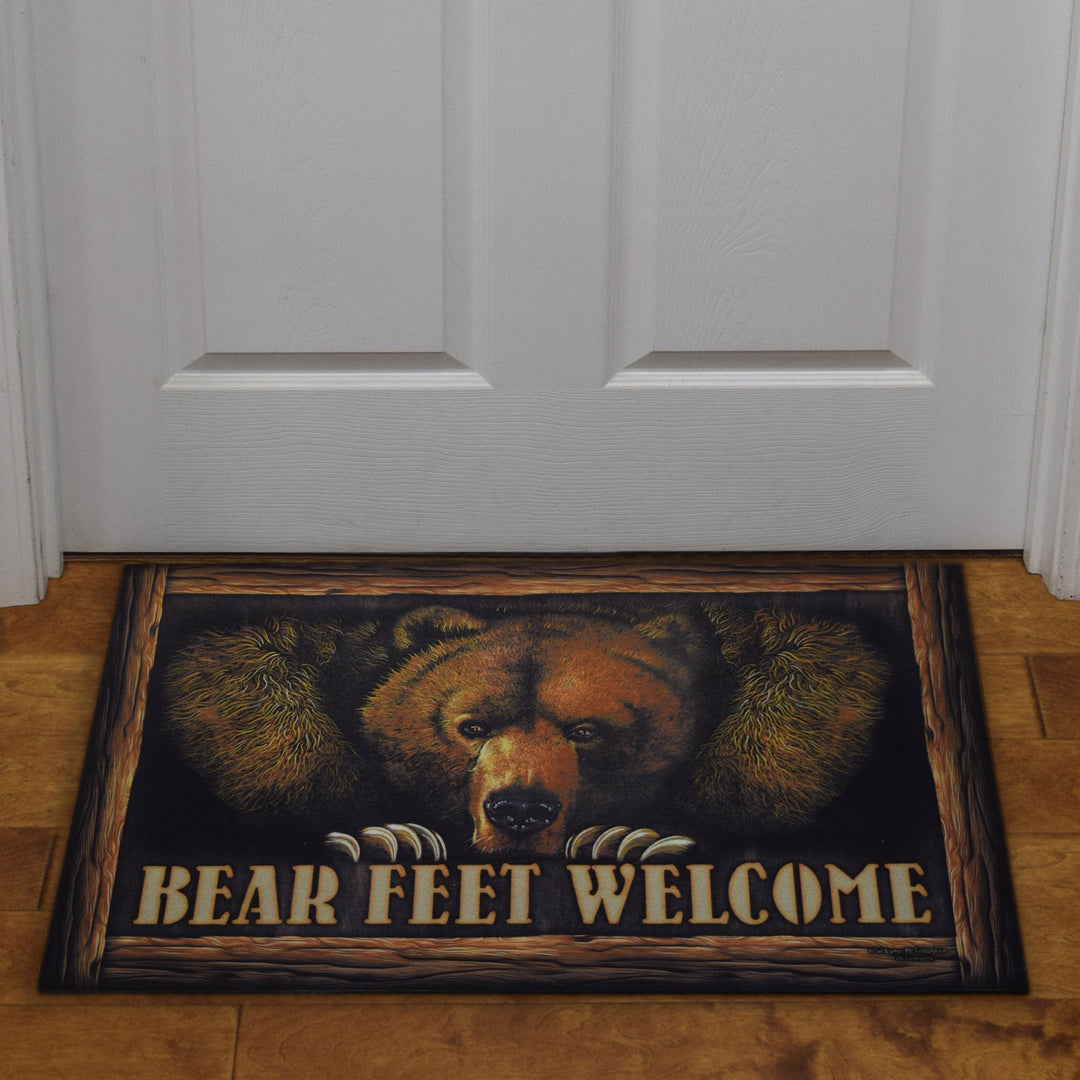 Door Mat Rubber 26-inches by 17-inches - Bear Feet