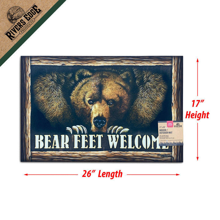 Door Mat Rubber 26-inches by 17-inches - Bear Feet