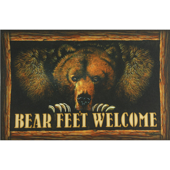 Door Mat Rubber 26-inches by 17-inches - Bear Feet