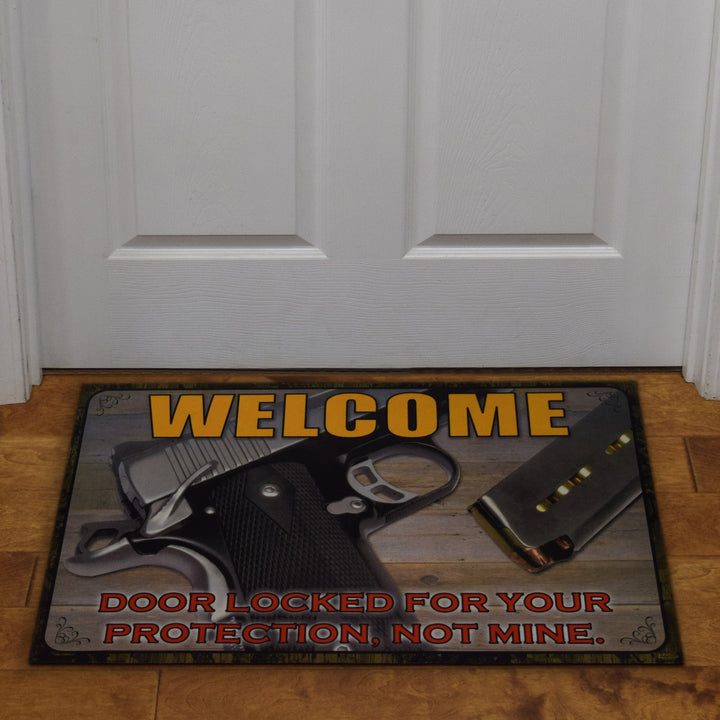 Door Mat Rubber 26-inches by 17-inches - Door Locked