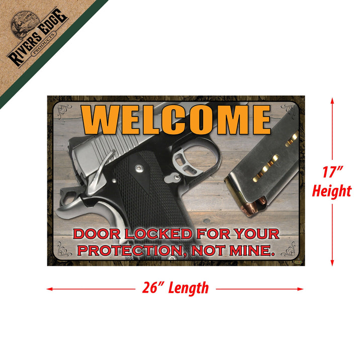 Door Mat Rubber 26-inches by 17-inches - Door Locked