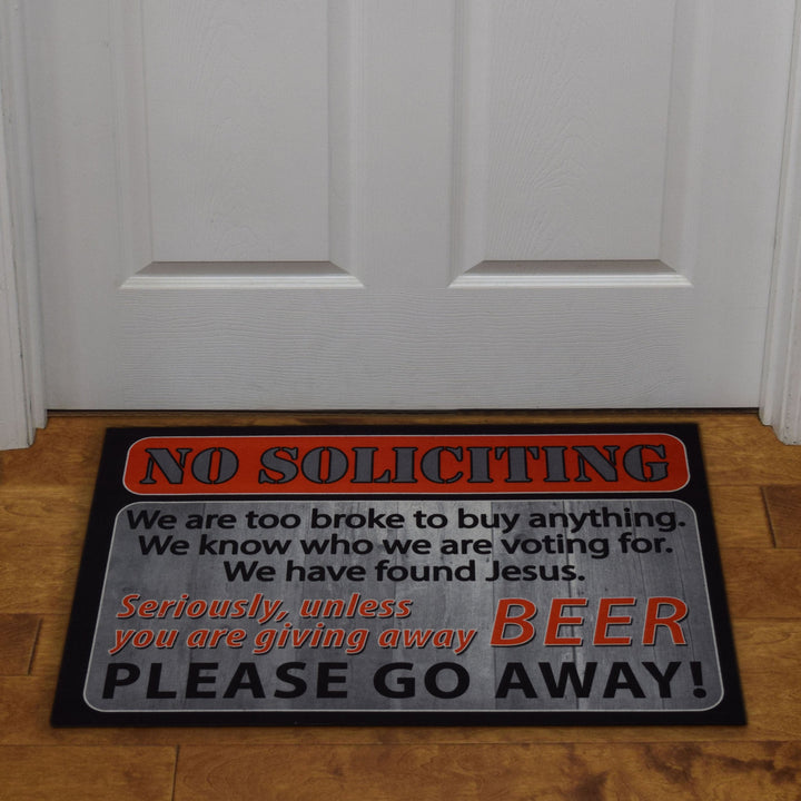 Door Mat Rubber 26-inches by 17-inches - No Soliciting