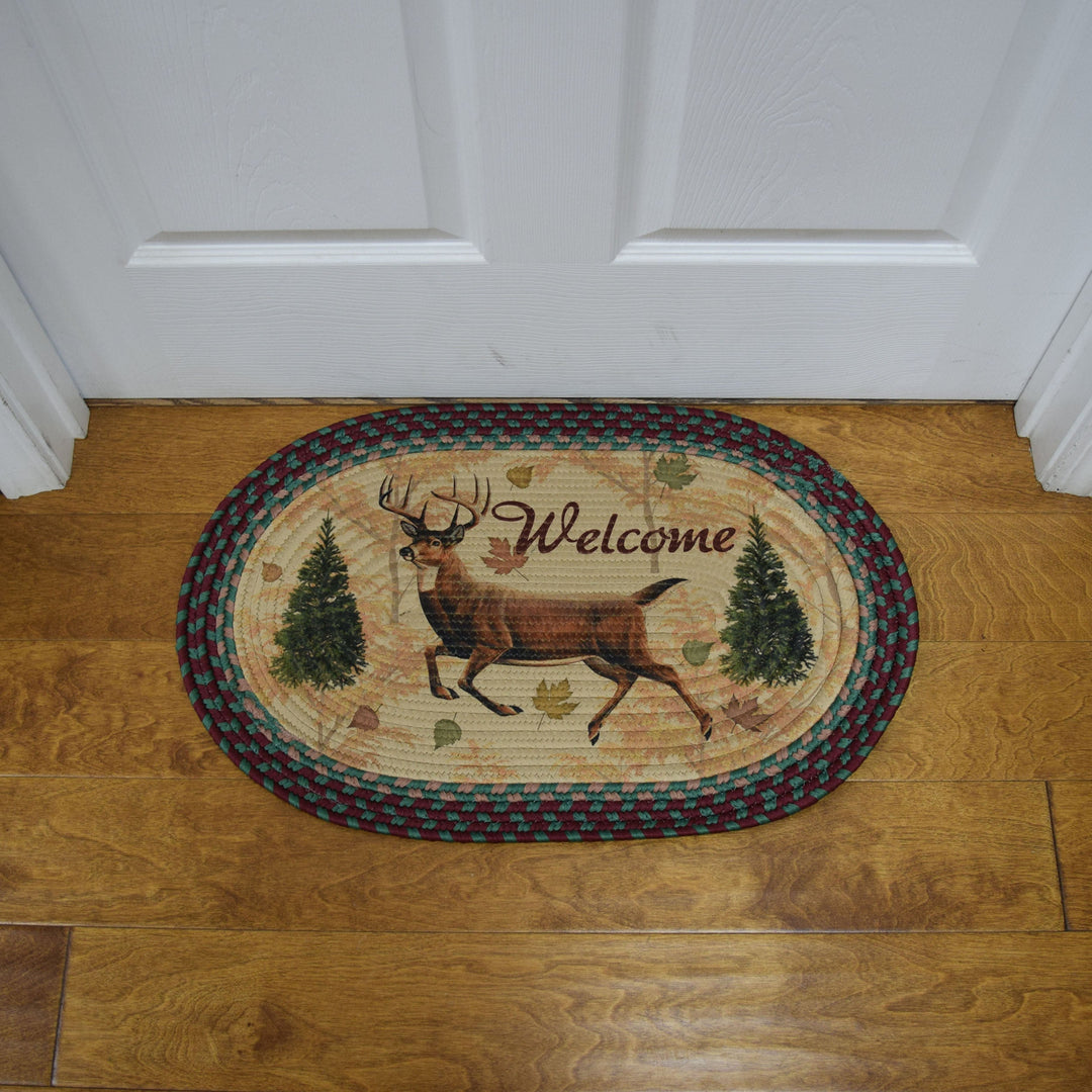 Braided Rug 26-inch Oval - Deer